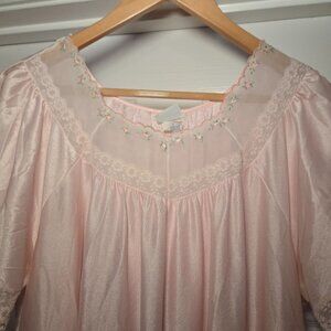 Vintage Pink Lace Nightgown | Katy USA Made